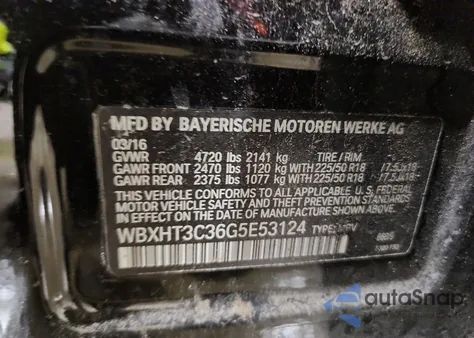 2016 BMW X1 xDrive28I from USA, damaged, VIN WBXHT3C36G5E53124